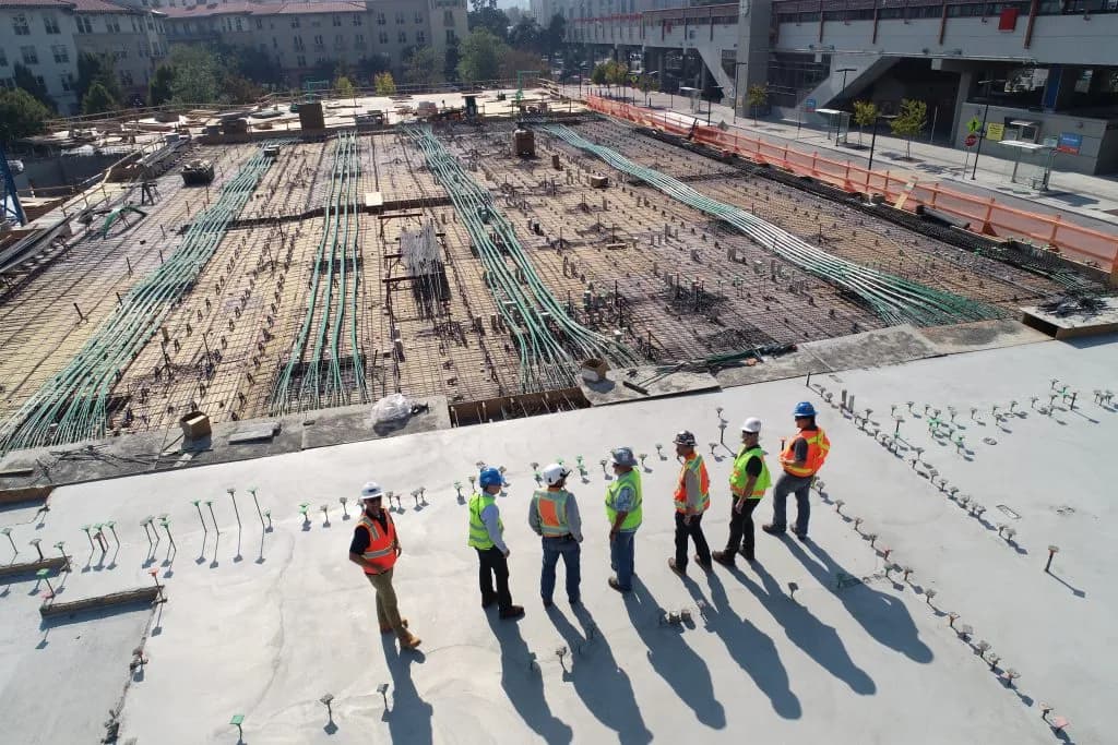 Construction site aerial view