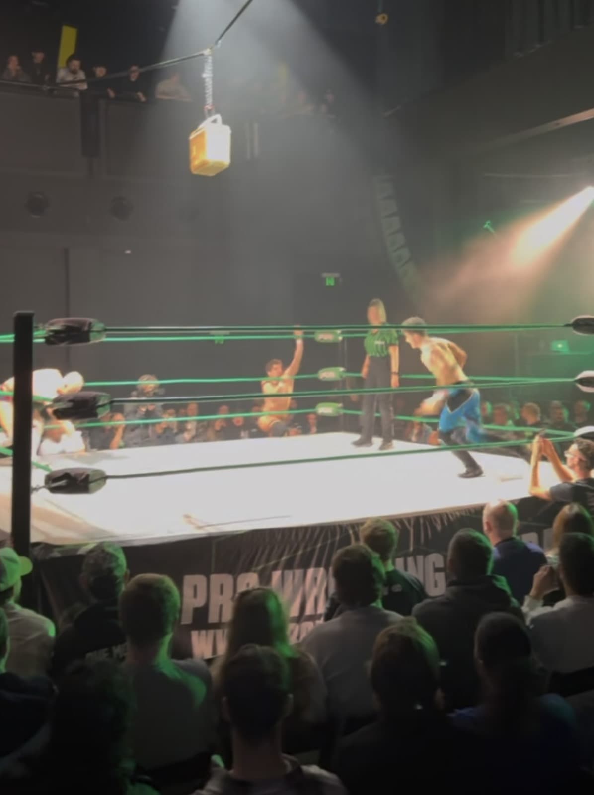The HBG team at a pro wrestling night